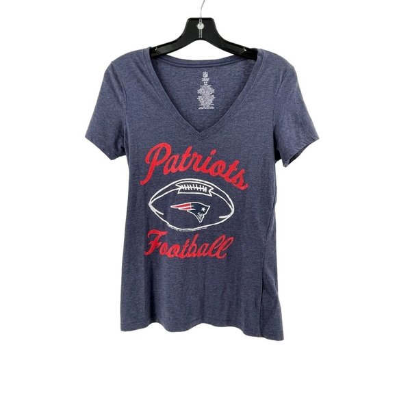 New England Patriots Football NFL Team Apparel Women's Blue Tee T Shirt Size S - Picture 1 of 8